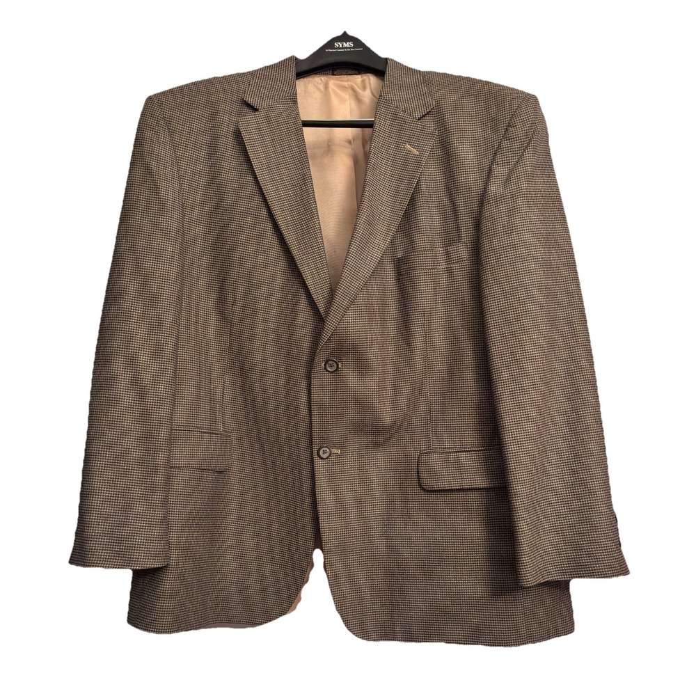 Barrington 46R Sport Coat‎ Silk Wool Blend Herringbone Two Button Lined Vented